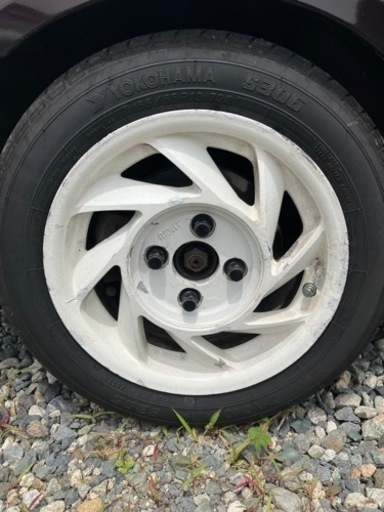 エアロホイール 13インチ 5.5j＋38 PCD100 22年ヨコハマタイヤ付き 155/65R13 リペアベース