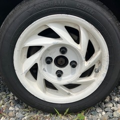 エアロホイール 13インチ 5.5j＋38 PCD100 22年ヨコハマタイヤ付き 155/65R13 リペアベースの画像