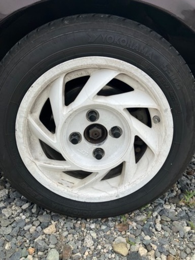 エアロホイール 13インチ 5.5j＋38 PCD100 22年ヨコハマタイヤ付き 155/65R13 リペアベース