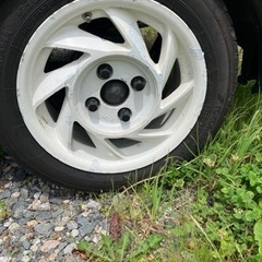 エアロホイール 13インチ 5.5j＋38 PCD100 22年ヨコハマタイヤ付き 155/65R13 リペアベースの画像
