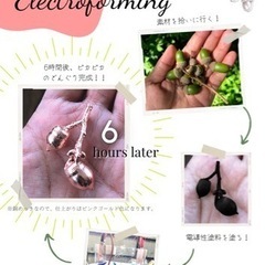 電気メッキでアクセサリー　エレクトロフォーミングジュエリーワークショップの画像