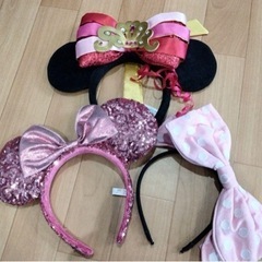 ディズニーランドミニーちゃん　カチューシャ　セット　　　　　