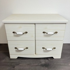 ホワイト木目調ミニチェスト