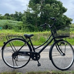 27インチ艶消し黒美車自転車 クロスバイク