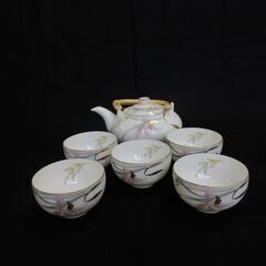 HOYA　蘭　急須・茶碗５個	急須　直径１５ｃｍ×９ｃｍ　茶碗８...