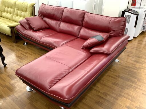 90分の無料軽トラック貸出サービス！【ニトリ】半革 カウチソファー