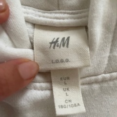 H&M 白 NewYorkプリント パーカー Lサイズの画像