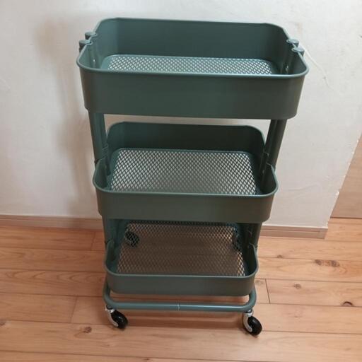 IKEA　ワゴン　グレーグリーン