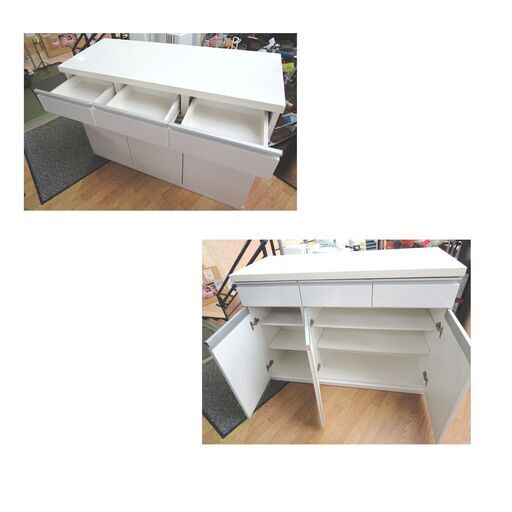 バーカウンター 幅120×奥行50×高さ86㎝ キッチンカウンター 収納棚