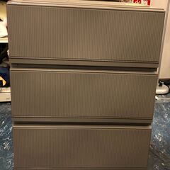 天馬  3段プラ引き出しBOX   ﾍﾞｰｼﾞｭ系