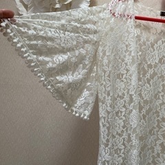 ホワイトレース　カーディガン　ロング　美品の画像