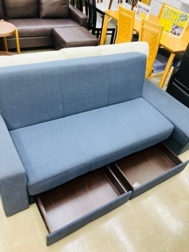 ?NITORI?下には引き出し付き?3Pソファ　987