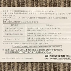 JR東日本株主優待割引券１枚　4割引の画像