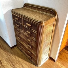 【美品】ラタン　タンス　キャビネット