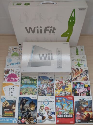 Nintendo　Wii　本体一式　Wii Fit　コントローラー　ゲームソフト　D端子ケーブル付き
