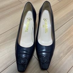 美品 シャネル パンプス 36サイズ 23.0cm フランス製 ネイビー