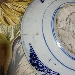 明治時代　伊万里 花 鯉 模様  骨董品皿  陶器の画像