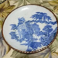 明治時代　和骨董 いげ皿 印判皿 中皿 松 竹 牡丹