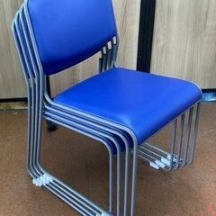 在庫38脚有　福岡発　スタッキングチェア　4脚セット　連結可　会議椅子　ミーティング　引取り：田川郡香春町の画像