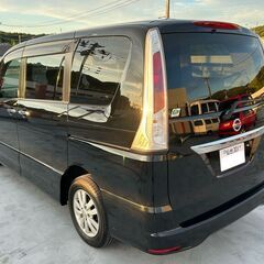 仙台☆H24セレナ4WDハイウェイスターVセレクション黒！車検取り立て！アイドリングストップ！ブルートゥースナビ！の画像