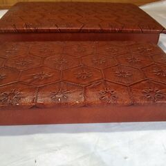 合成皮革工芸 レトロ 小物入れ ビンテージ　伝統工芸の画像