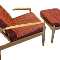 一人がけソファー＆オットマンセット、引き取りに来てくれる方に5000円でお譲りします！の画像