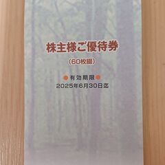 フジ株主優待 6,000円分（100円券✕60枚、有効期限：20...
