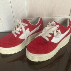 👟WEGO 厚底スニーカー レッド23.5cm