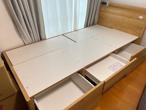 収納付きシングルベッドフレーム