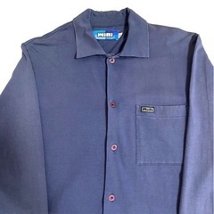 90s　Mini by XLarge BD長袖シャツ ネイビー Mサイズの画像