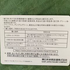 JR東日本株主優待券の画像