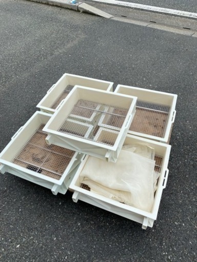 ☆中古品 サンコー FRPセイロ 5個セット 500×470×120 厨房 厨房用品餅 餅米 蒸し器☆