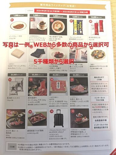 ①最新:即決→即通知★送料無料】カタログギフト 2万ポイント分 白銅 株主優待券 〜2024年8月31日迄有効