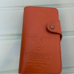 スヌーピーの本革スマホケース　iPhone12mini用