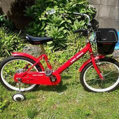 【最終値下げ】子ども自転車　補助輪付　18インチ　ヘルメット付