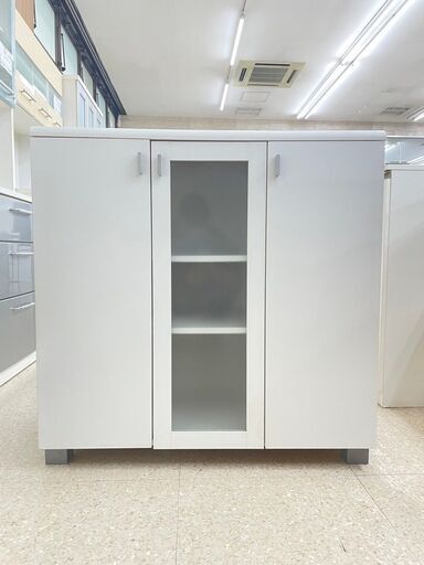 ★ジモティ割あり★  収納棚 白 H89×D42×W89 クリーニング済み TJ7037