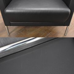 ≪yt1459ジ≫ アウトレット家具 1人掛けソファ 現状品 ロビーチェア/1Pソファ/コルビジェインスパイア/モダン/シック 60428-08の画像