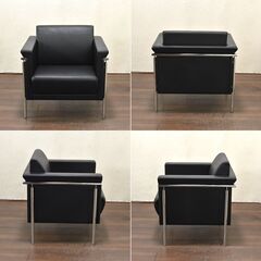 ≪yt1459ジ≫ アウトレット家具 1人掛けソファ 現状品 ロビーチェア/1Pソファ/コルビジェインスパイア/モダン/シック 60428-08の画像