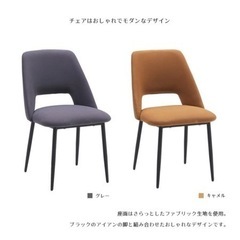 【ダイニングチェア2脚】カラー:キャメル、脚:アイアン