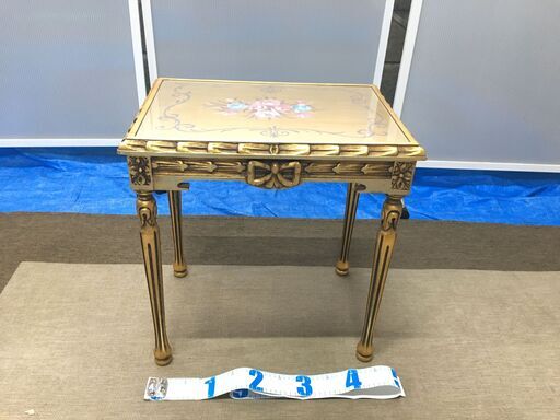 EA282)ローテーブル3個セット ガラス天板 アンティーク調 エジプト輸入品  中古品【取りに来られる方限定】