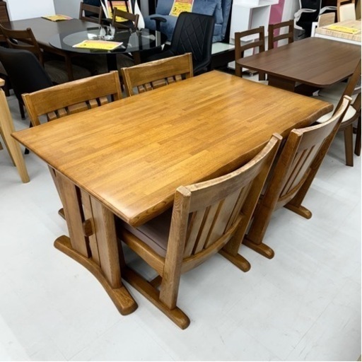 【お買い得‼️】定価数十万♪ ミキモク 146cm幅4人掛けダイニングテーブルセット 楢(ナラ)材ブラウン♪