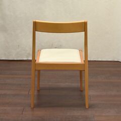 ≪yt1461ジ≫ アウトレット家具 ダイニングチェア 座面合皮/アイボリー ② シンプル/おしゃれ/木製家具/ナチュラル 60417-02の画像
