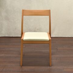 ≪yt1461ジ≫ アウトレット家具 ダイニングチェア 座面合皮/アイボリー ② シンプル/おしゃれ/木製家具/ナチュラル 60417-02の画像