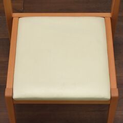 ≪yt1461ジ≫ アウトレット家具 ダイニングチェア 座面合皮/アイボリー ② シンプル/おしゃれ/木製家具/ナチュラル 60417-02の画像