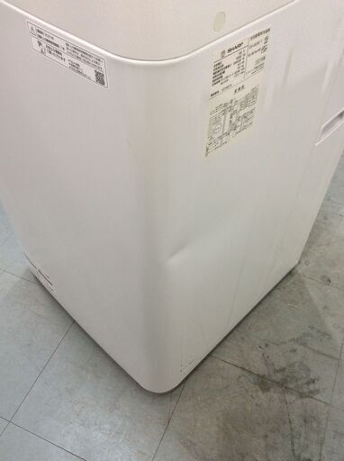 （1/27受渡済）JT9046【SHARP/シャープ 6.0㎏洗濯機】美品 2021年製 ES-GE6E 家電 洗濯 簡易乾燥付