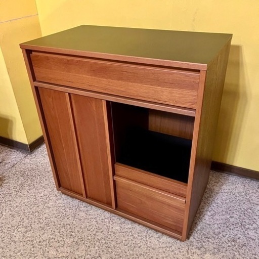 《売約済》【武蔵小山店】【8.9万円】ウニコ　unico ウィック　wick キッチンボード　チーク　食器棚　レンジボード　カップボード　キッチン収納　キッチンカウンター