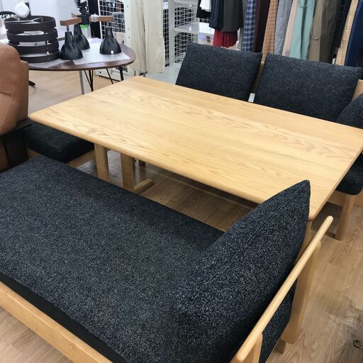 ★ジモティ割あり★ 筑波産商　ダイニングソファセット　 ナチュラル  クリーニング済み KJ5476
