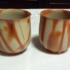 備前焼　湯吞み　2個　　陶印あり