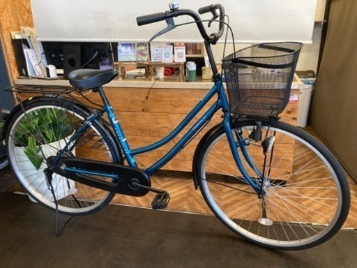 【カゴ新品！】27インチ自転車　ブルーグリーン
