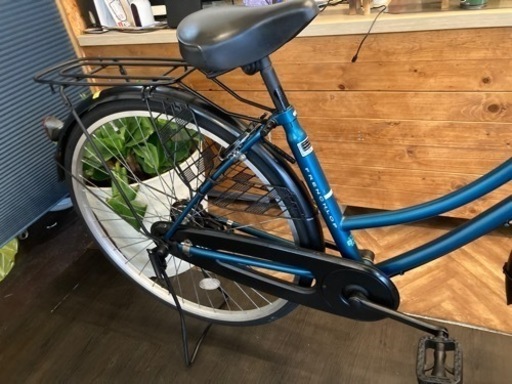【カゴ新品！】27インチ自転車　ブルーグリーン